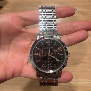 Burberry Silver Chronograph Watch